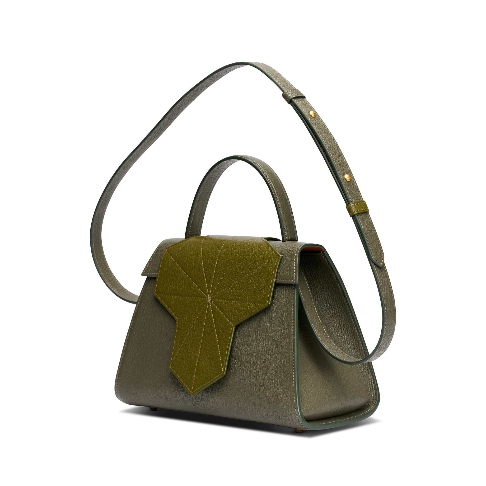 Handgemaakte leren riem kaki voor de legacy collection handtas kaki van BRANMARK